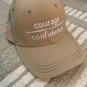 Tan Cap with Embroidered Text